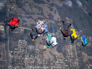 Wingsuit pilots at Flock Fest 2026 Zephyrhills Z-Hills